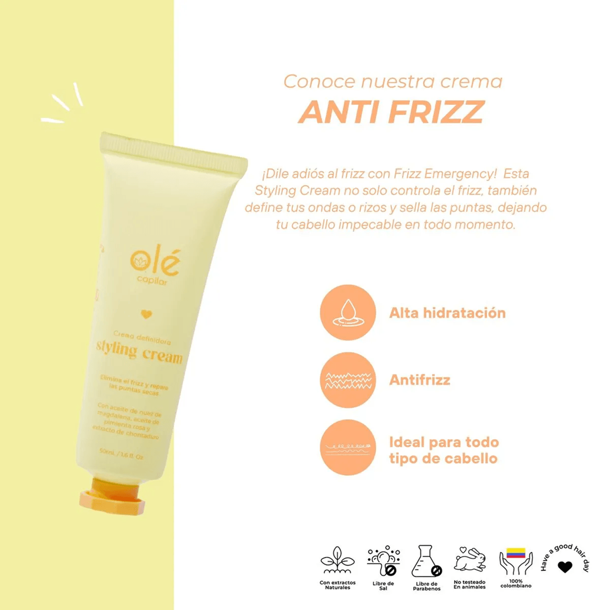 Olé Crema definidora anti frizz 50ml