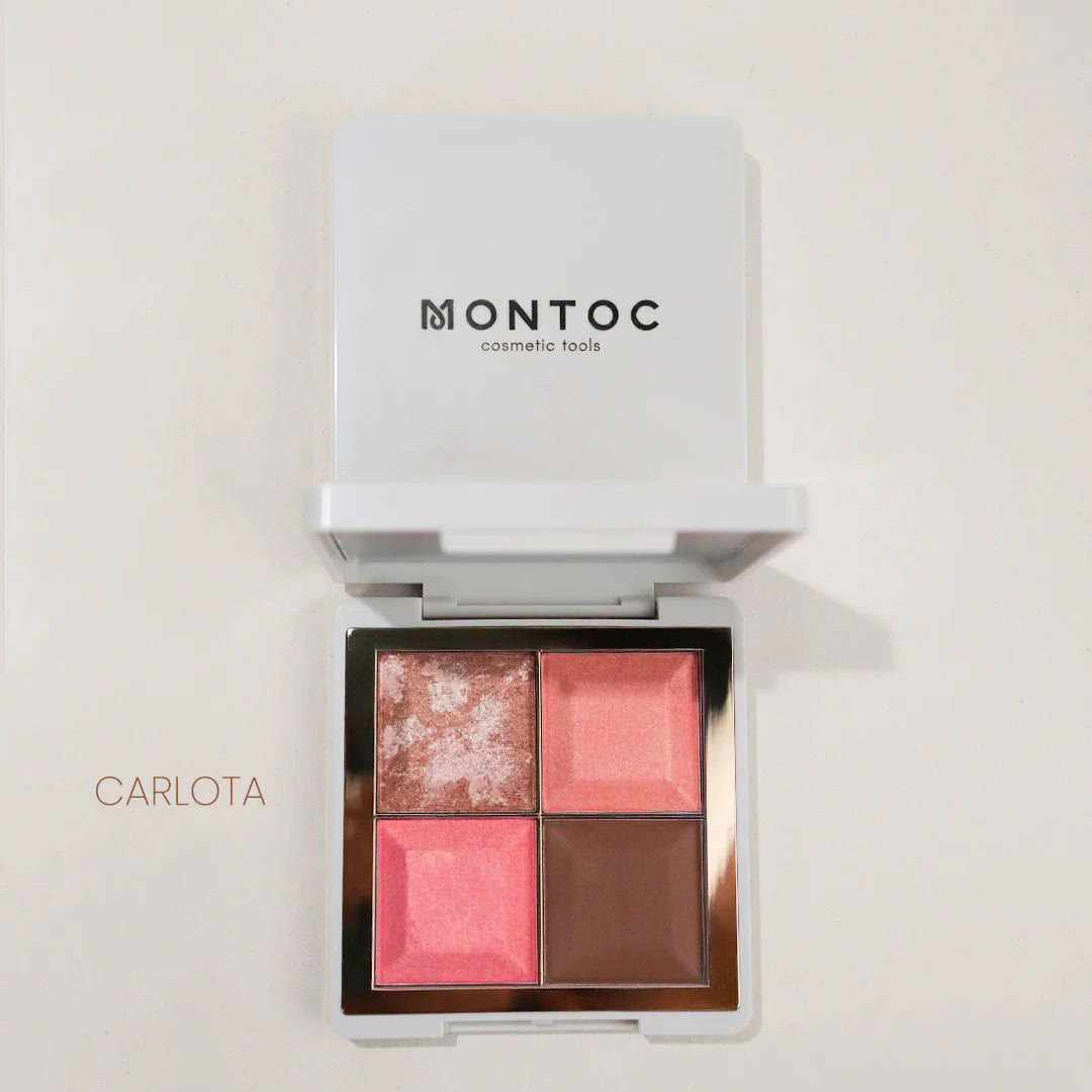 Light set face palette Montoc rubor, iluminador, contorno