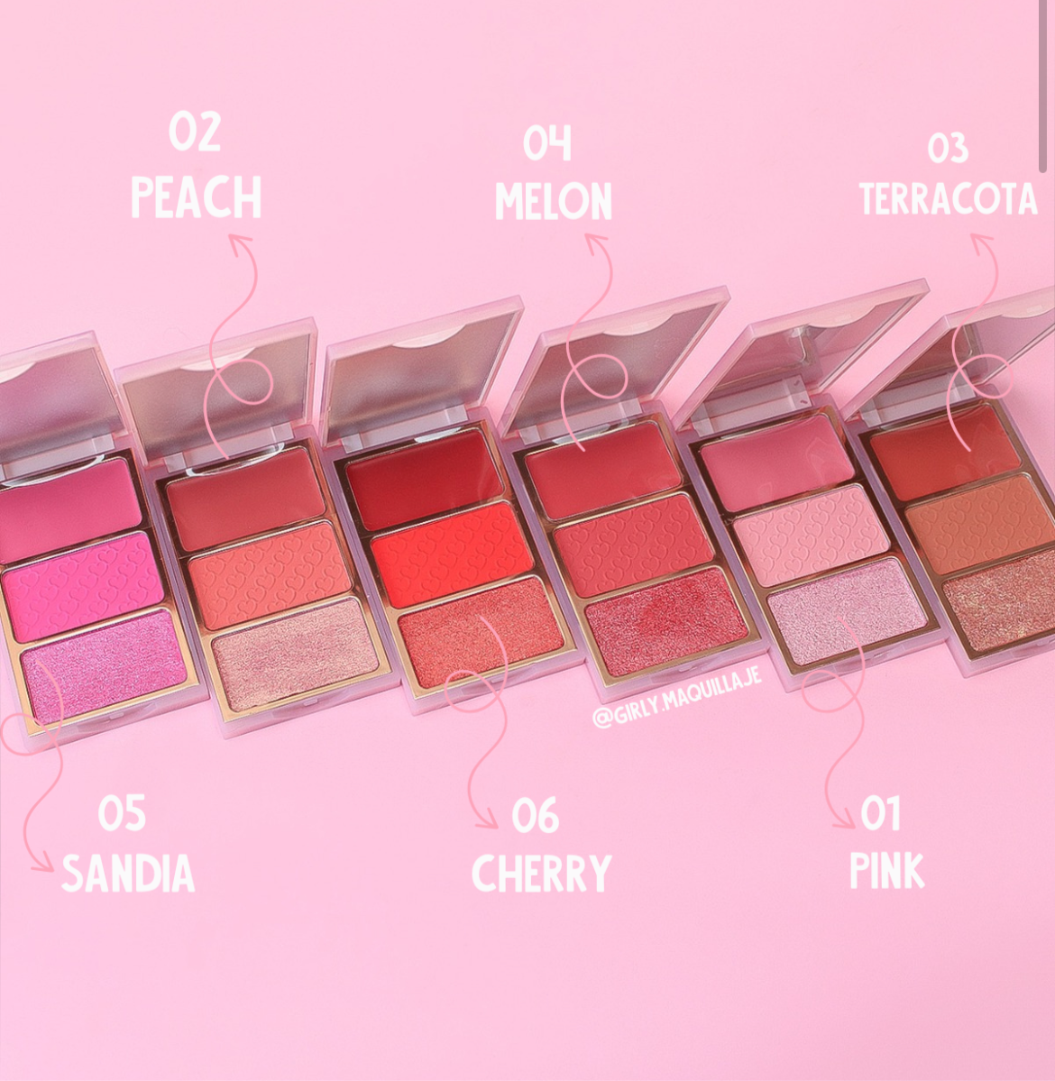 Trío de rubores velvet crush Bloomshell