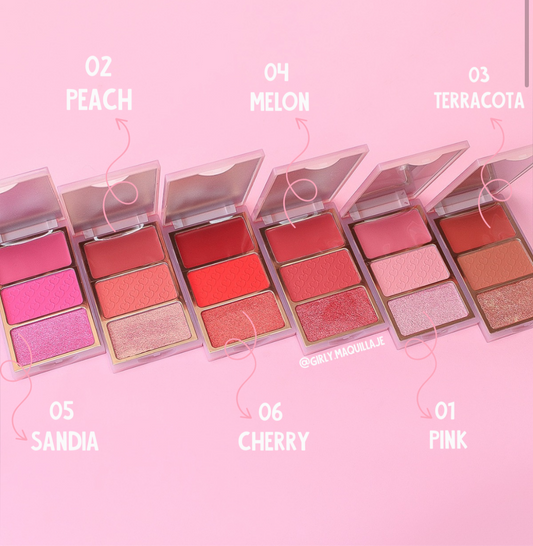 Trío de rubores velvet crush Bloomshell