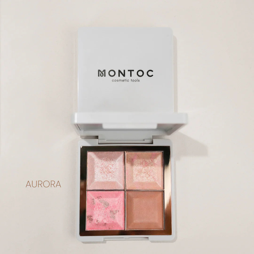 Light set face palette Montoc rubor, iluminador, contorno