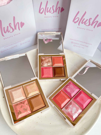 Light set face palette Montoc rubor, iluminador, contorno