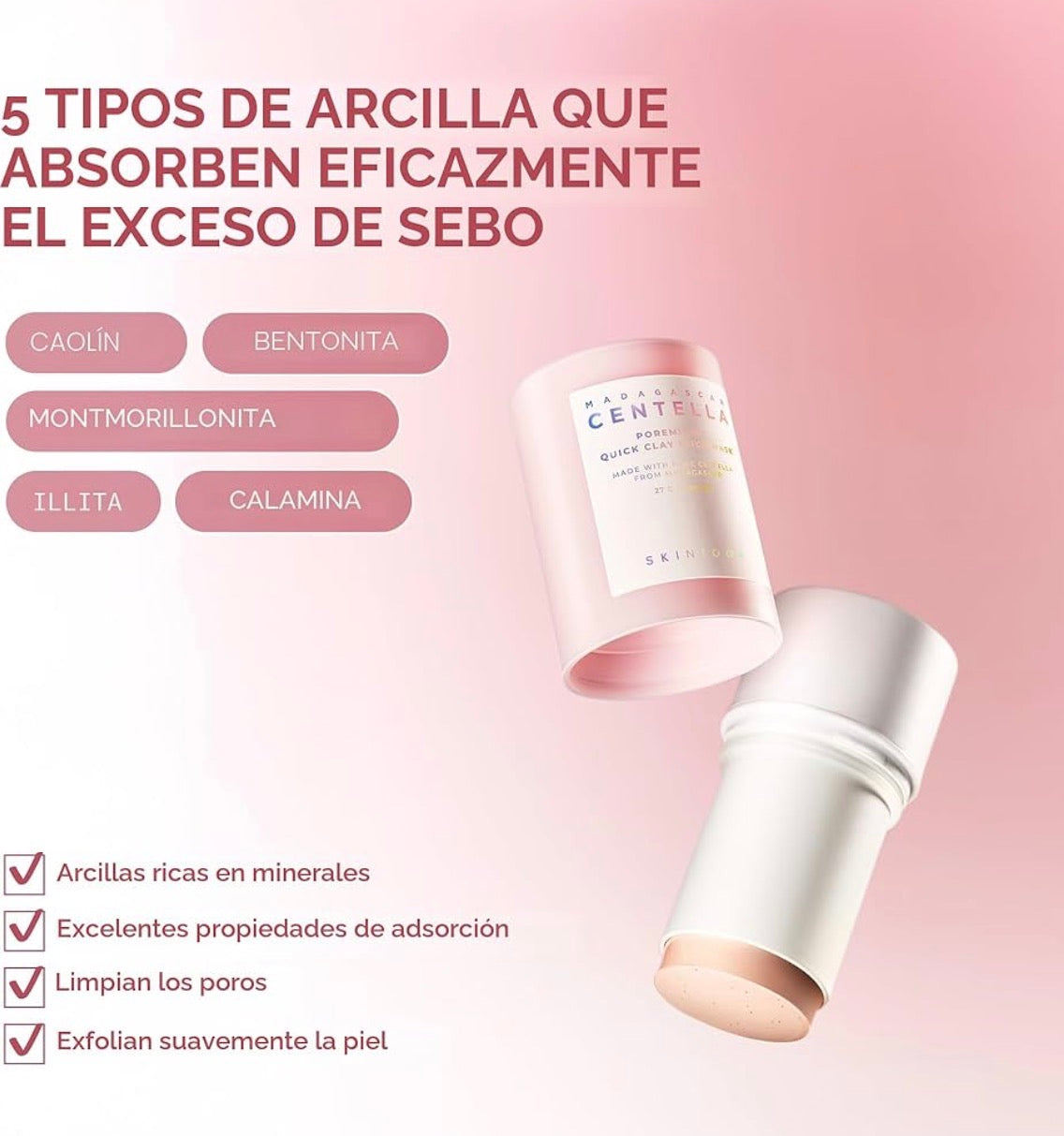 Mascarilla skin1004 barra de arcilla poremizing