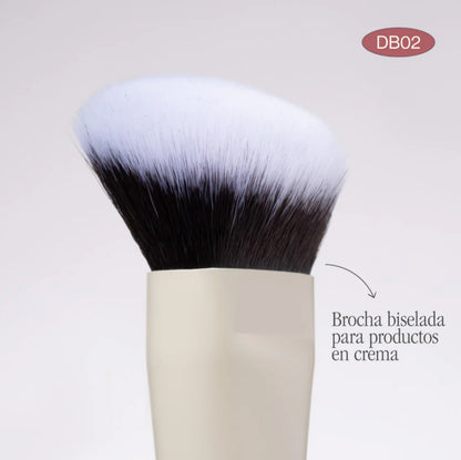 Brocha dúo para base & productos en crema DB02 Atenea